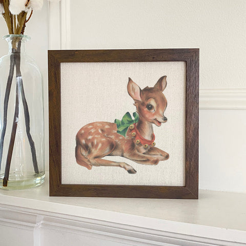 Vintage Reindeer - Framed Sign