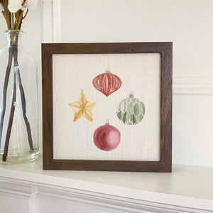 Watercolor Ornaments - Framed Sign