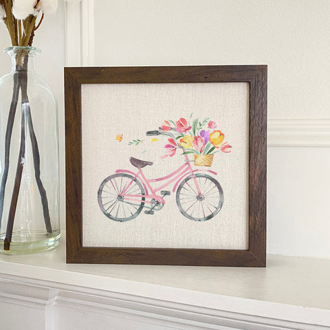 Spring Floral Bike - Framed Sign