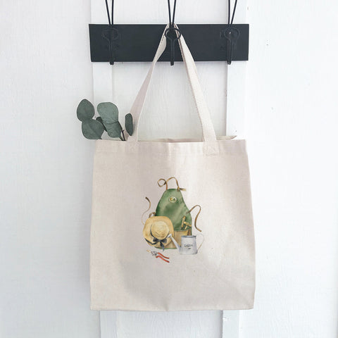 Garden Apron and Hat - Canvas Tote Bag