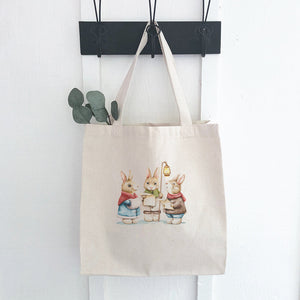 Fairytale Bunny Carolers - Canvas Tote Bag