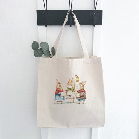 Fairytale Bunny Carolers - Canvas Tote Bag