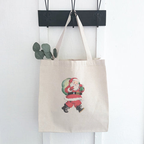 Vintage Santa with Gift Sack - Canvas Tote Bag