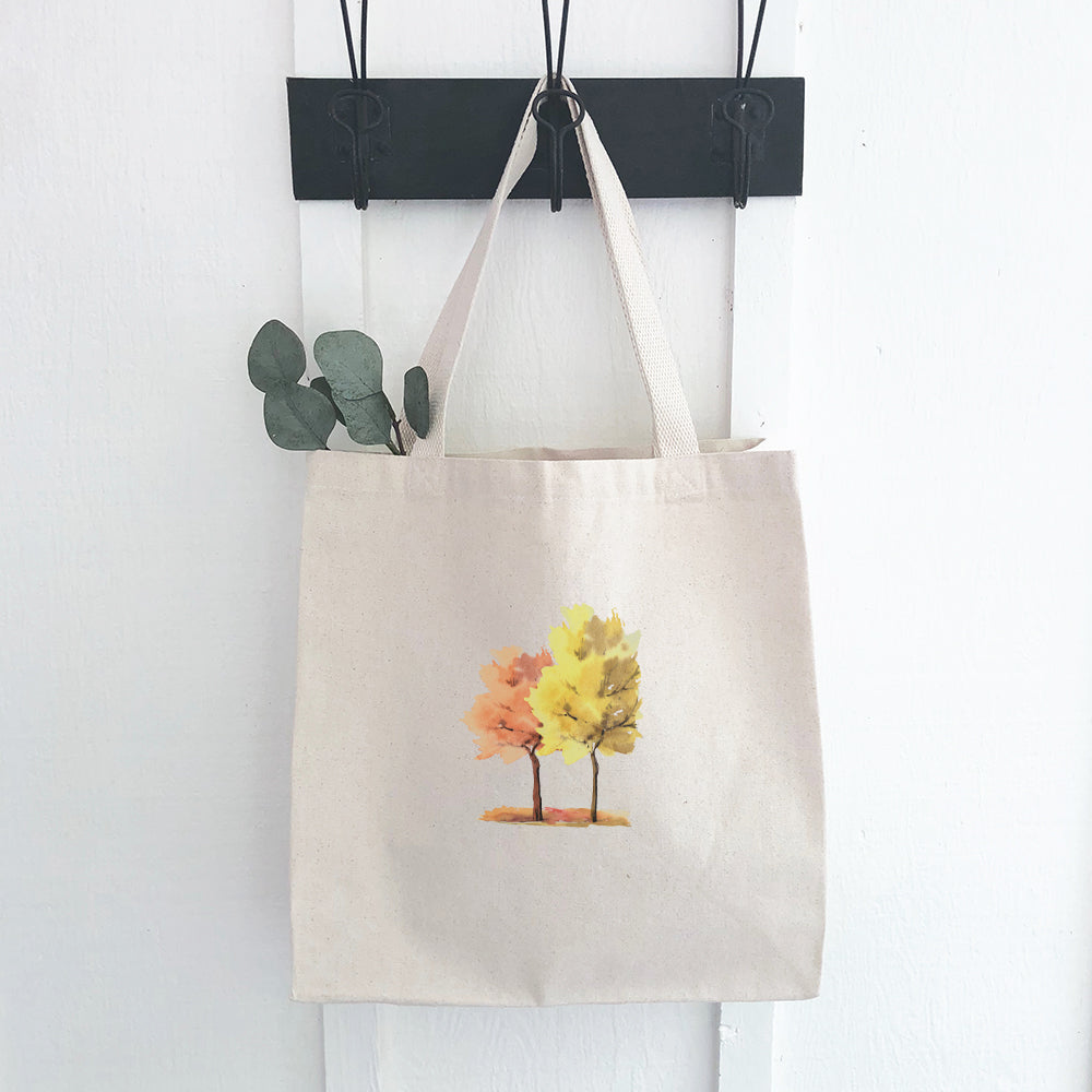 Watercolor Fall Trees (Pair) - Canvas Tote Bag