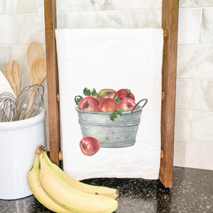 Bucket of Red Apples - Cotton Tea Towel