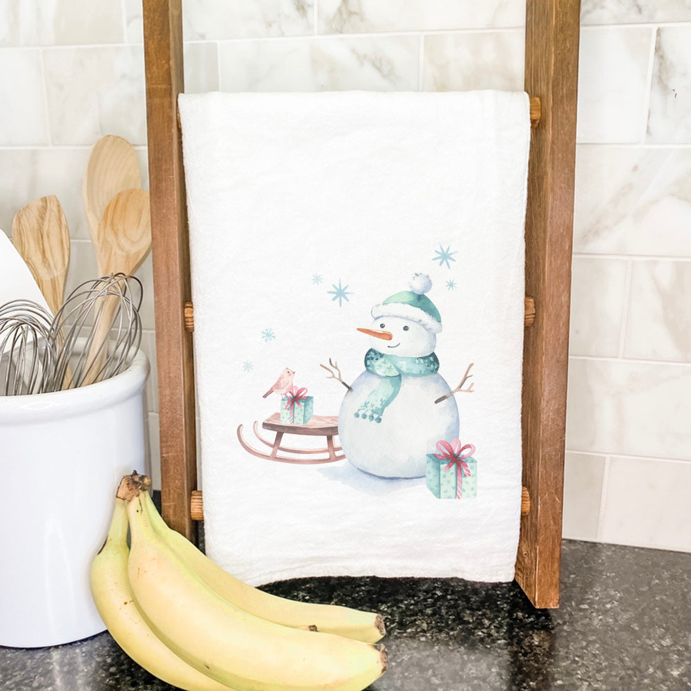 Watercolor Snowman - Cotton Tea Towel