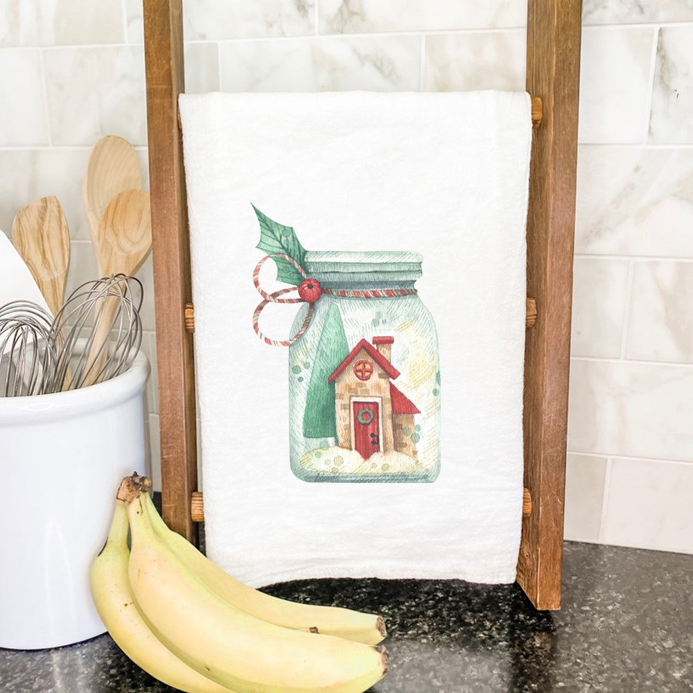 Christmas Snow Jar - Cotton Tea Towel