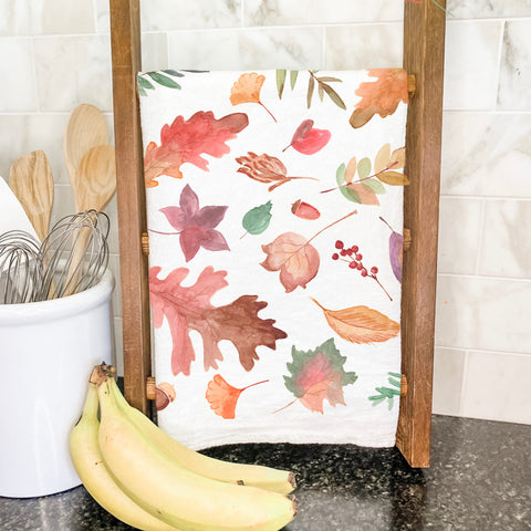 Fall Leaves Pattern - Cotton Tea Towel