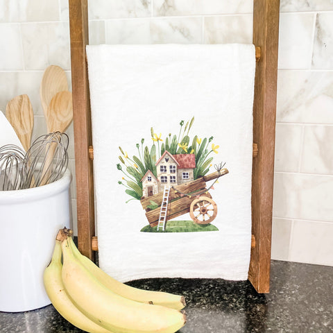 Wheelbarrow Fairy House - Cotton Tea Towel