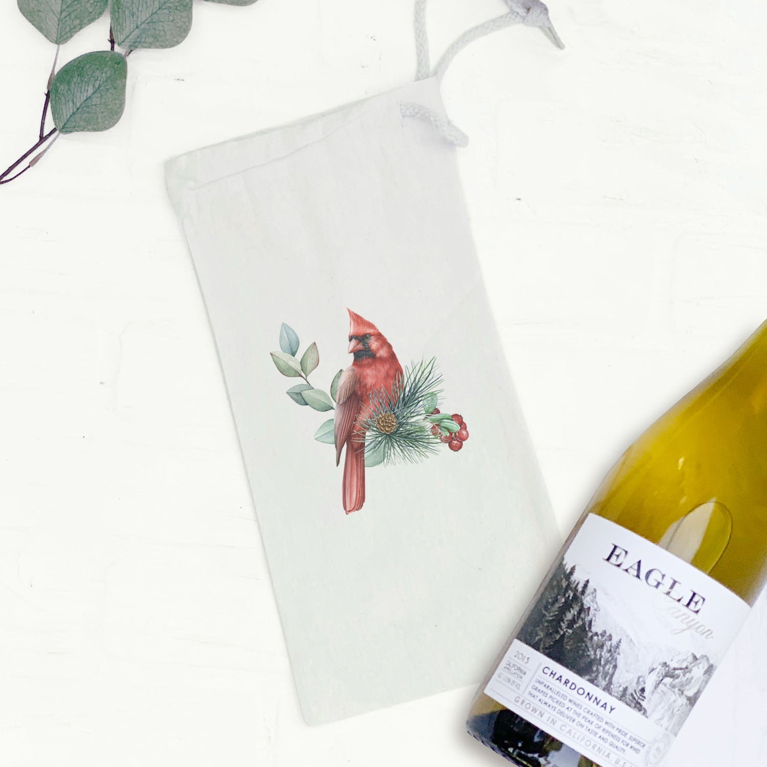 Cardinal (Fall Birds) - Canvas Wine Bag