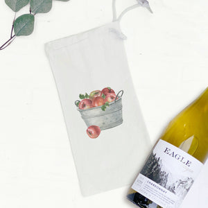 Bucket of Red Apples - Canvas Wine Bag