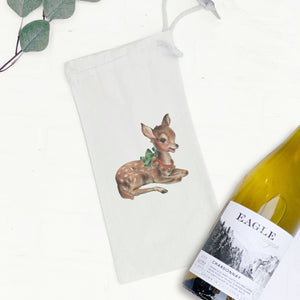 Vintage Reindeer - Canvas Wine Bag