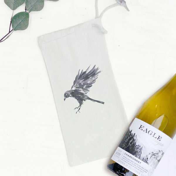 Black Raven - Canvas Wine Bag