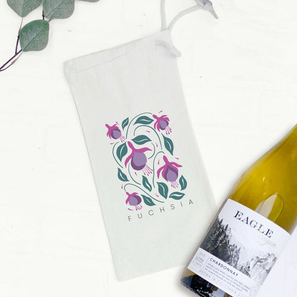 Fuchsia (Garden Edition) - Canvas Wine Bag