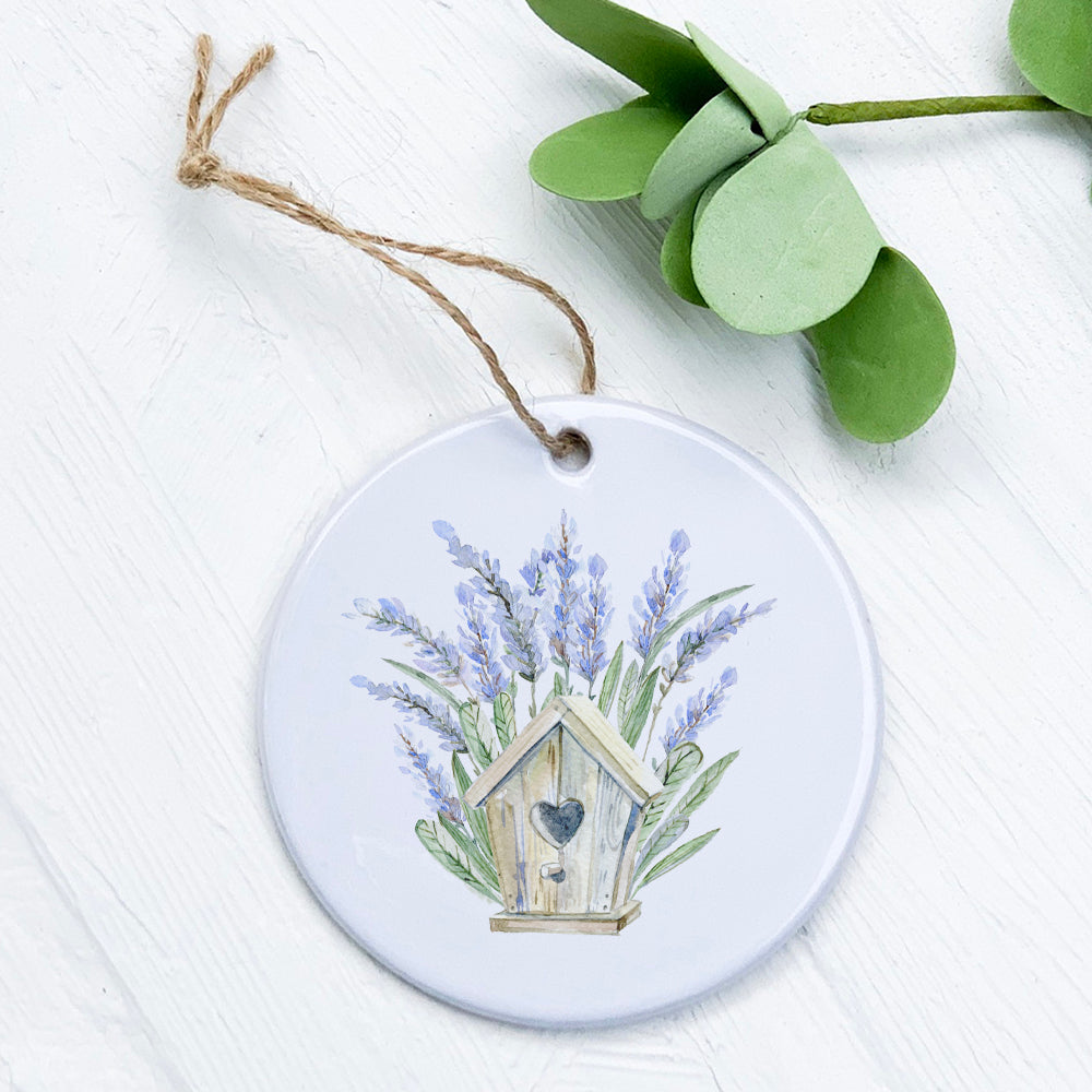Lavender Birdhouse - Ornament