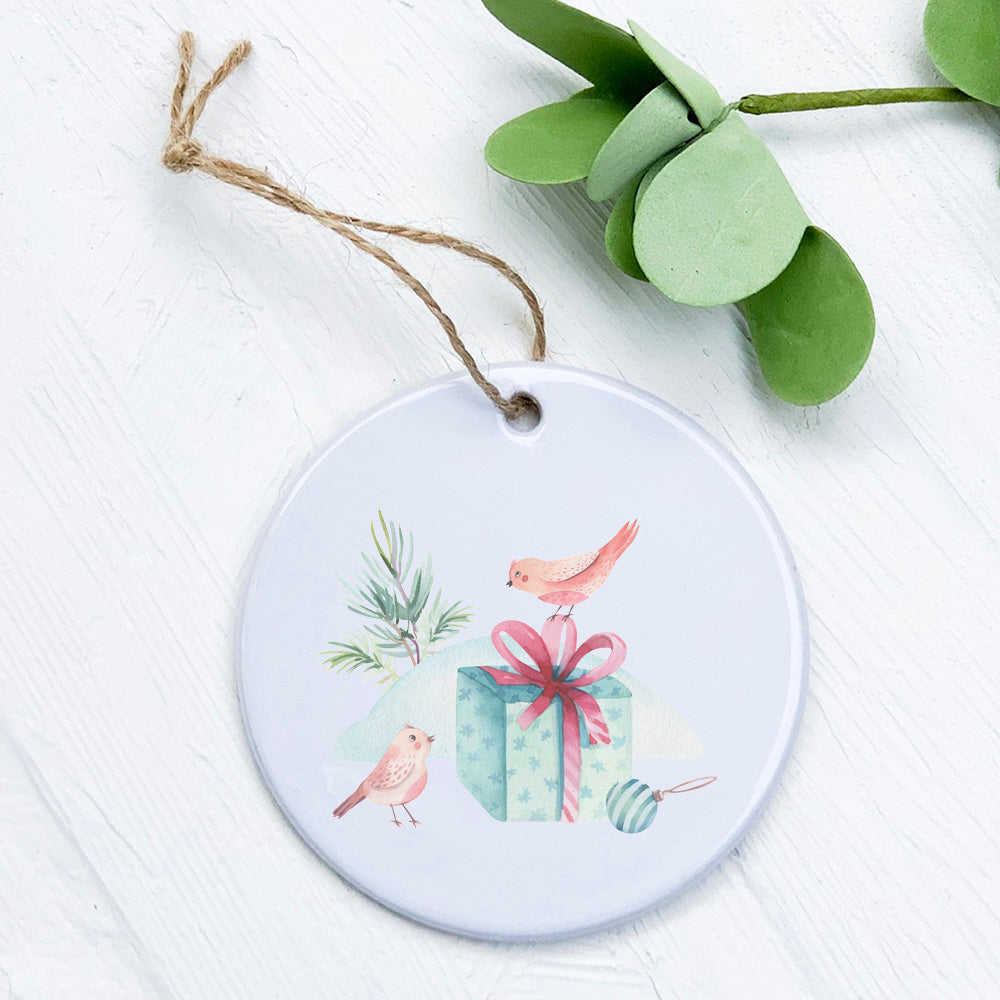 Watercolor Christmas Birds - Ornament