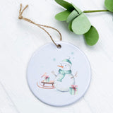 Watercolor Snowman - Ornament
