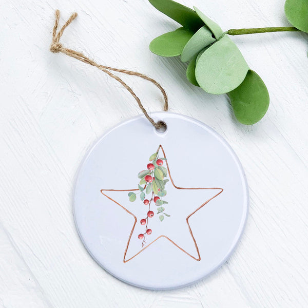 Christmas Star with Berries - Ornament