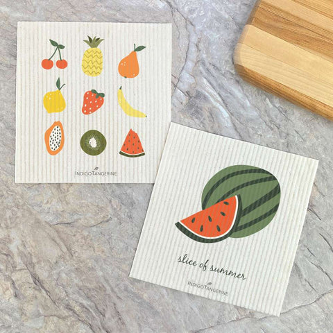 Summer Fruit, Slice of Summer 2pk - Swedish Dish Cloth