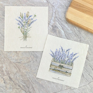 Lavender Bouquet, Basket 2pk - Swedish Dish Cloth