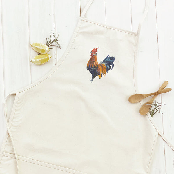 Watercolor Rooster - Women's Apron