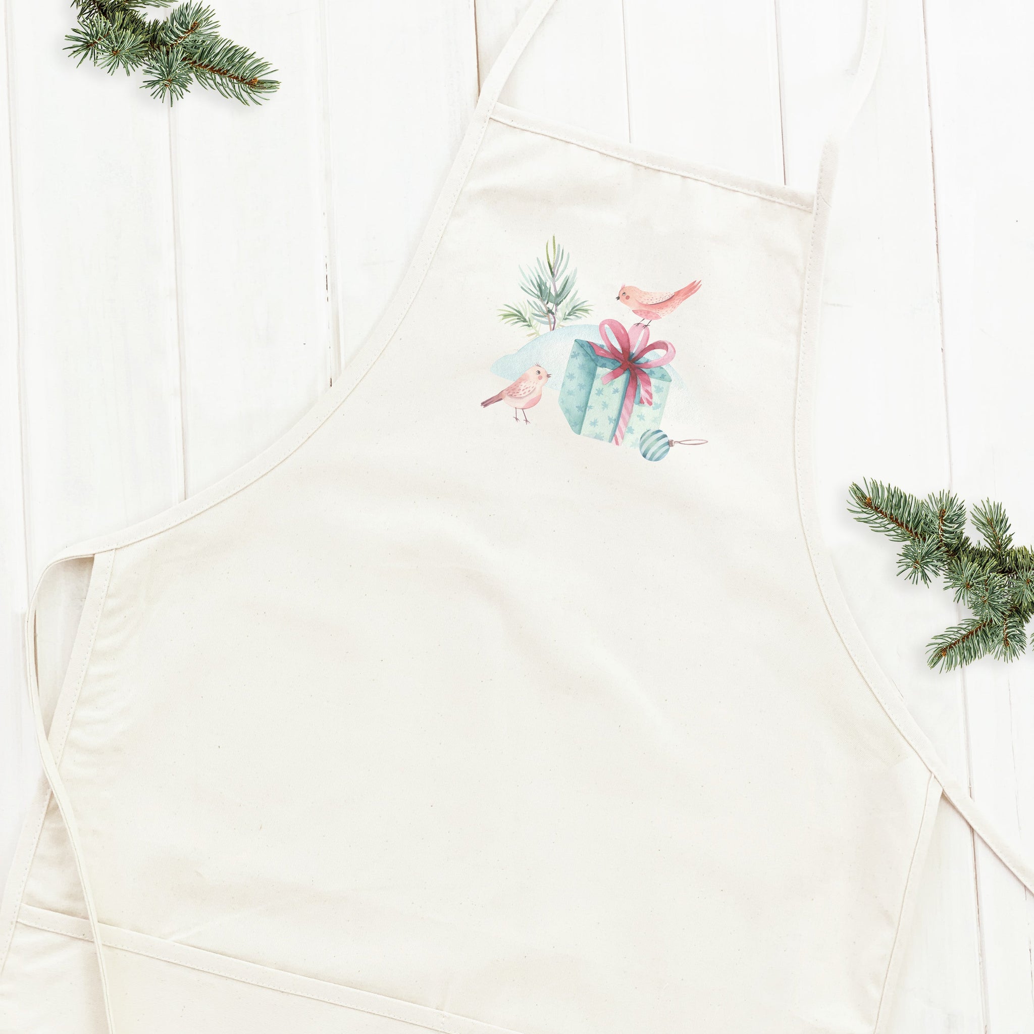 Watercolor Christmas Birds - Women's Apron