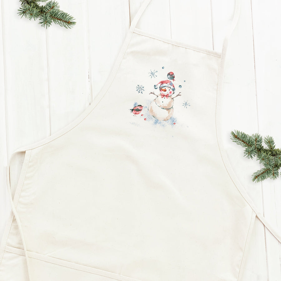 Snowman with Birds - Women's Apron
