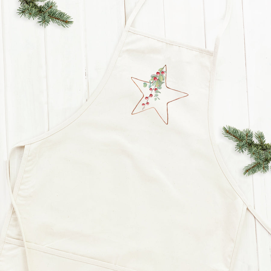 Christmas Star with Berries - Women's Apron