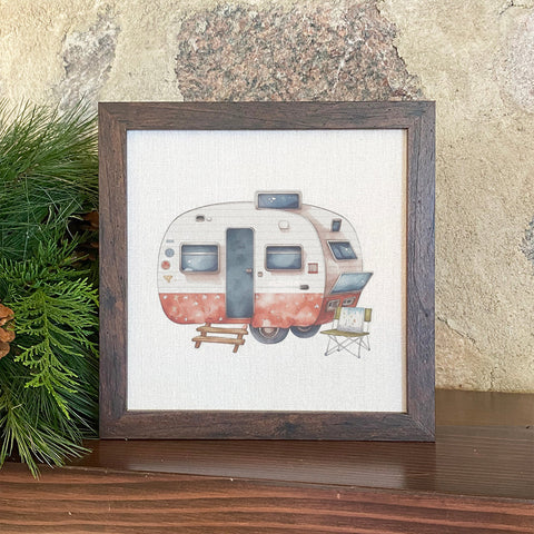 Patriotic Camper - Framed Sign