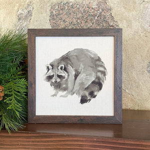 Watercolor Raccoon - Framed Sign