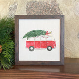 Vintage Van with Tree - Framed Sign