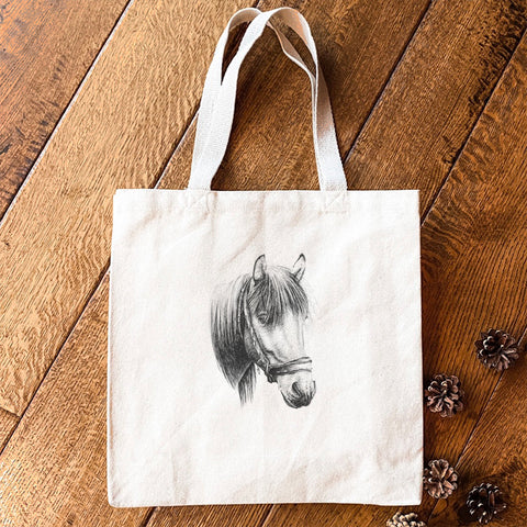 Hand Drawn Horse - Canvas Tote Bag