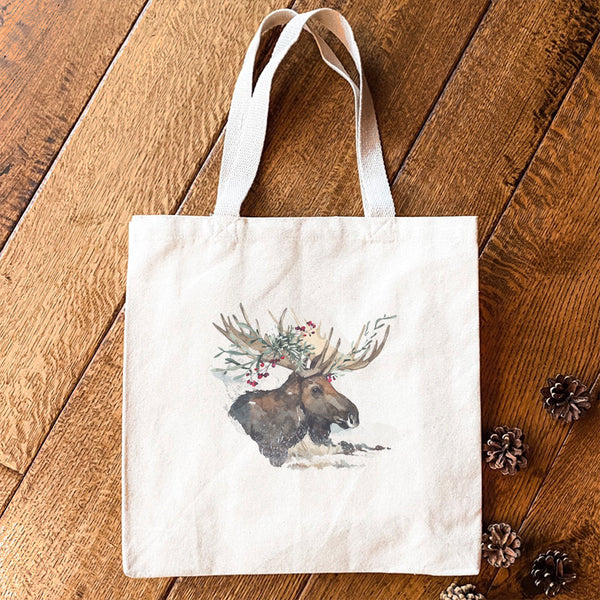 Winter Moose - Canvas Tote Bag