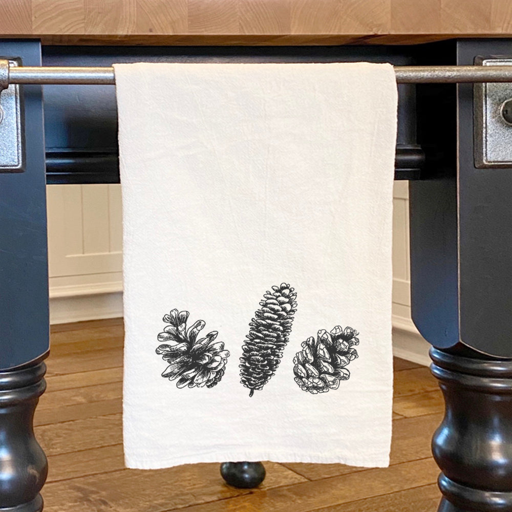 Hand Drawn Pinecones - Cotton Tea Towel