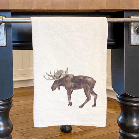 Watercolor Moose - Cotton Tea Towel