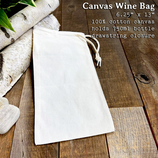 Pine Branch - Canvas Wine Bag