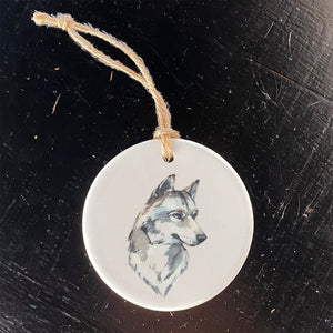 Watercolor Wolf Head - Ornament