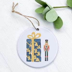 Nutcracker and Present - Ornament