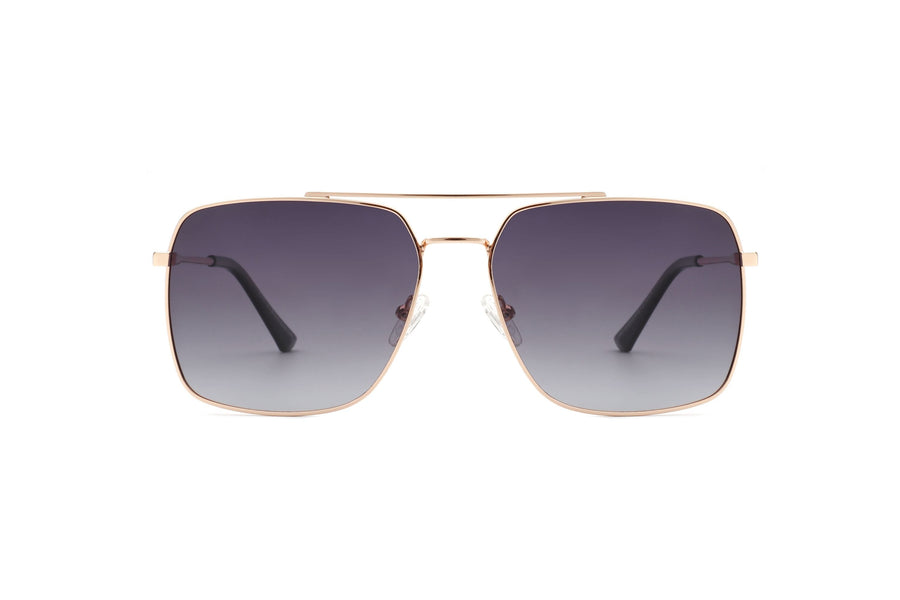 PJ101 - Men Classic Square Retro Metal Tinted Sunglasses