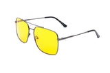 PJ101 - Men Classic Square Retro Metal Tinted Sunglasses