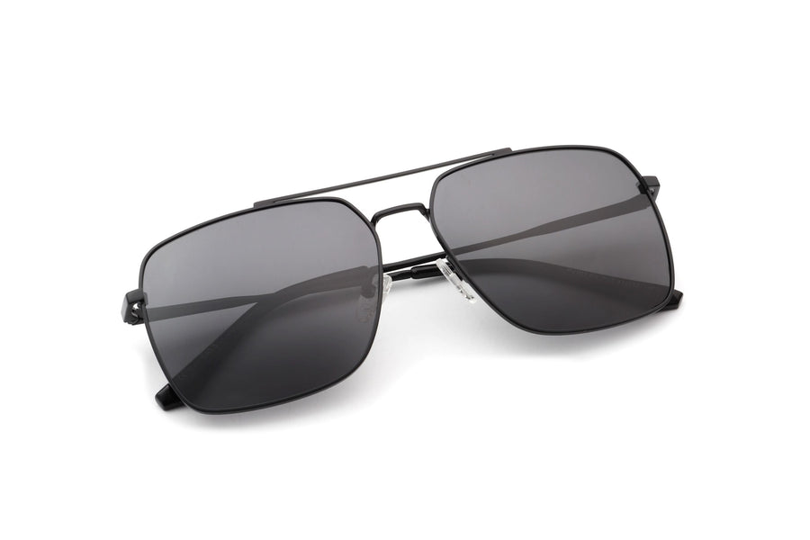 PJ101 - Men Classic Square Retro Metal Tinted Sunglasses