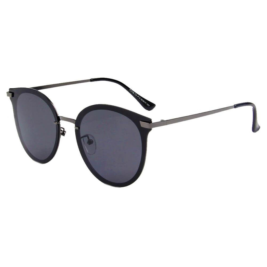 HORNACHUELOS | Women Round Flat Cat Eye Polarized Lens Sunglasses