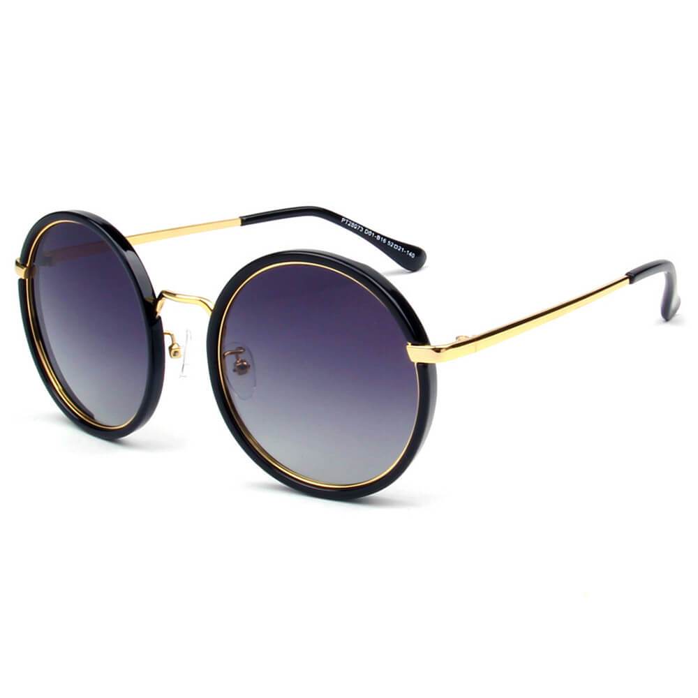 BMO | Round Polarized Fashion Circle Sunglasses- Black