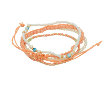 Multi Strand Adjustable Stretch Bracelet- Peach