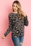 Mirr Hair Leopard Print Long Sleeved Top