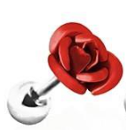 Metallic Rose Cartilage Earring- Red