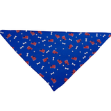 Red, White and Bones American Flag USA Tie On Dog Bandana- 2 Sizes
