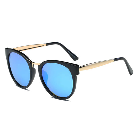 BILBAO |Round Cat-Eye Fashion Sunglasses- Blue/Black/Gold