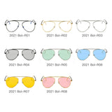 HIDALGO Metal Oversized Tinted Lens Aviator Sunglasses- 8 Colors