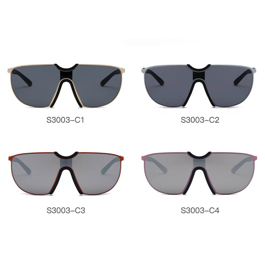 MACON | Large Oversized Unisex Single Lens Aviator Fashion Sunglasses